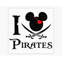 pirate mickey - i love pirates - cruise - digital download svg