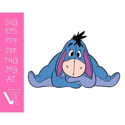 eeyore layered svg cricut cut file silhouette vector artwork instant download clip art sticker print digital file