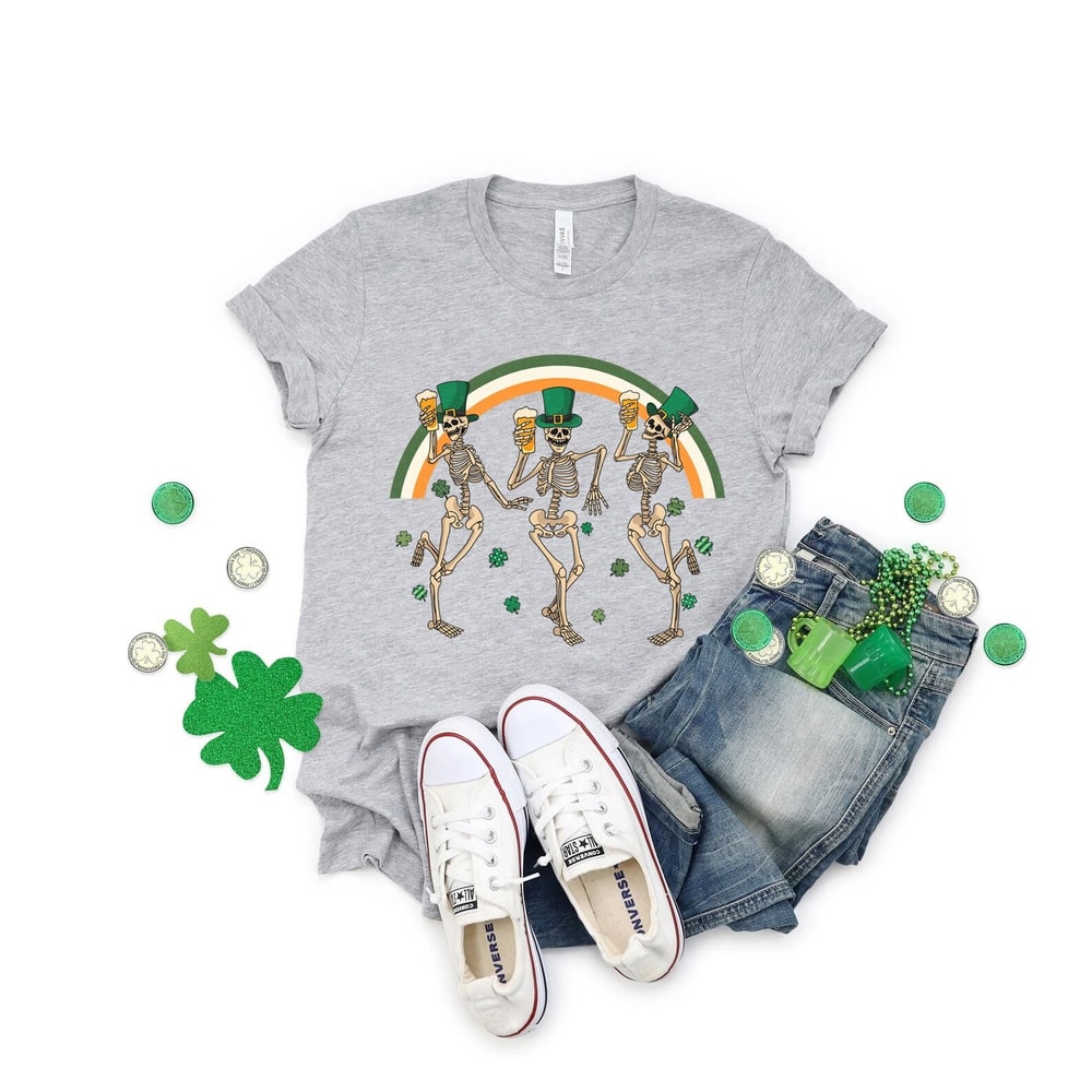 St Patrick's skeleton shirt, St Patty's Skeleton, Dancing Skeleton, Funny St Patrick's, Drinking Shirt, irish shirt, irish gift, lucky tee - 3.jpg