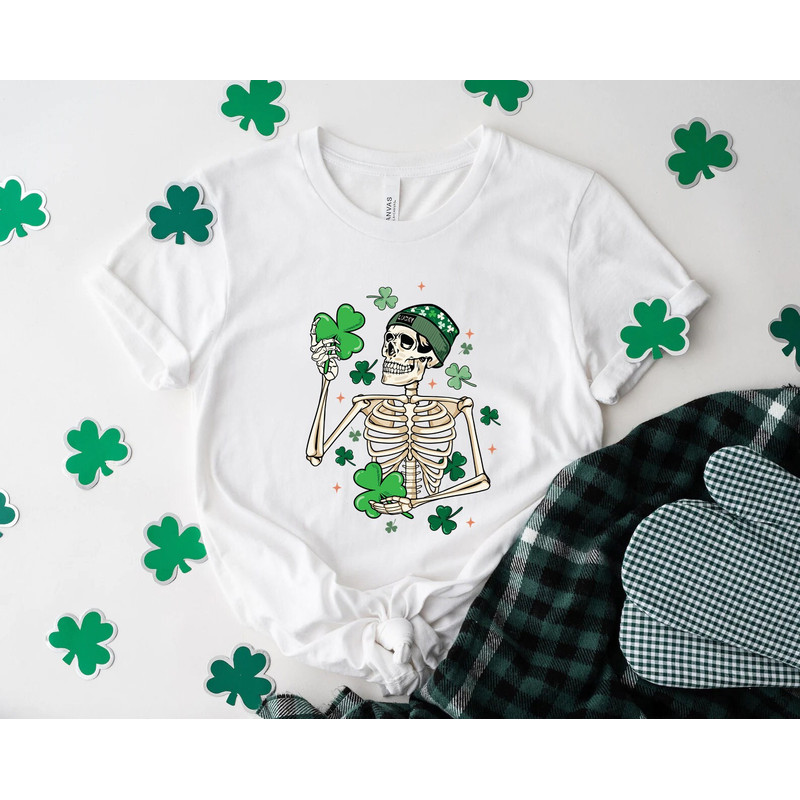 St Patrick's skeleton shirt, St Patty's Skeleton, Dancing Skeleton, Funny St Patrick's, Drinking Shirt, irish shirt, irish gift, lucky tee - 2.jpg