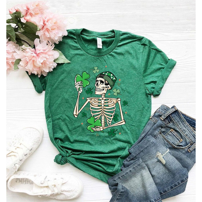 St Patrick's skeleton shirt, St Patty's Skeleton, Dancing Skeleton, Funny St Patrick's, Drinking Shirt, irish shirt, irish gift, lucky tee - 4.jpg