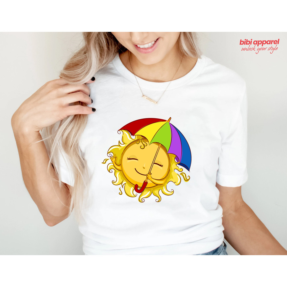 Sun Graphic Tee, Summer Shirt, Sun Shirt, Sun T-Shirt, Summer Vacation Shirt, Sunshine Shirt, Umbrella Sun - 1.jpg