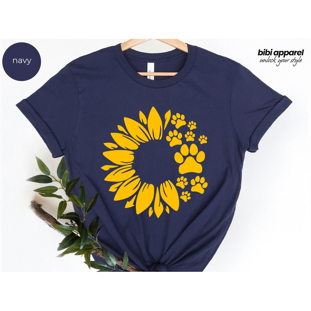 Sunflower Dog Paw Shirt, Dog Paw Shirt, Sunflower Shirt, Dog Lover Shirt, Dog Lover Shirt, Dog Paw Tee, Dog Mom Shirt, Dog Mom Gift - 2.jpg