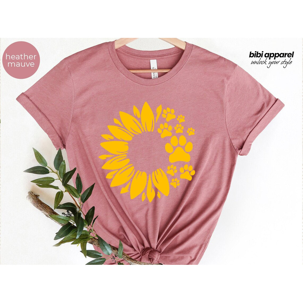 Sunflower Dog Paw Shirt, Dog Paw Shirt, Sunflower Shirt, Dog Lover Shirt, Dog Lover Shirt, Dog Paw Tee, Dog Mom Shirt, Dog Mom Gift - 3.jpg