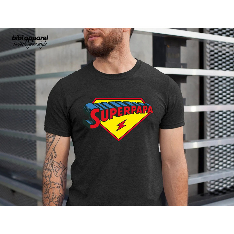 Super Papa TShirt, Superhero Papa T-shirt, Super Dad T-shirt, Father's Day T-shirt - 1.jpg