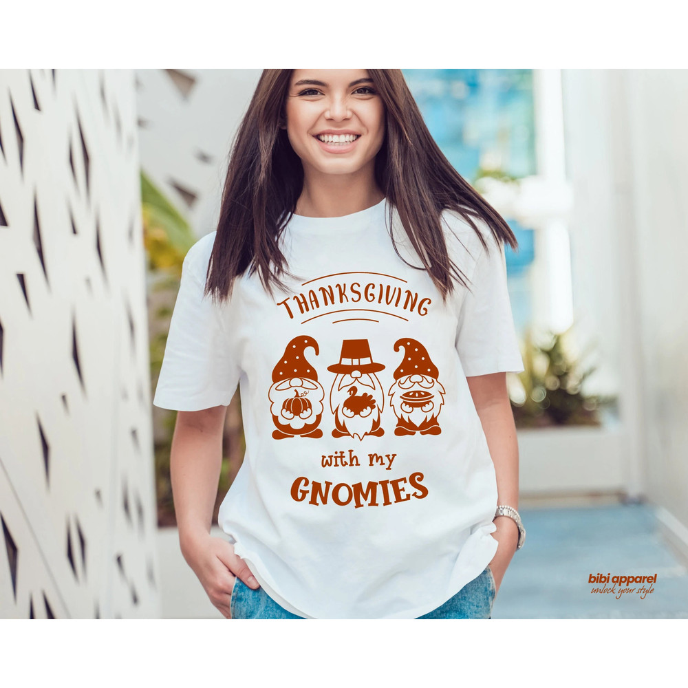 Thanksgiving With My Gnomies Shirt Gnomies Shirt, Fall Shirt, Pumpkin Shirt, Fall Shirt, Thanksgiving Gnomes Shirt, Bella Canvas - 1.jpg