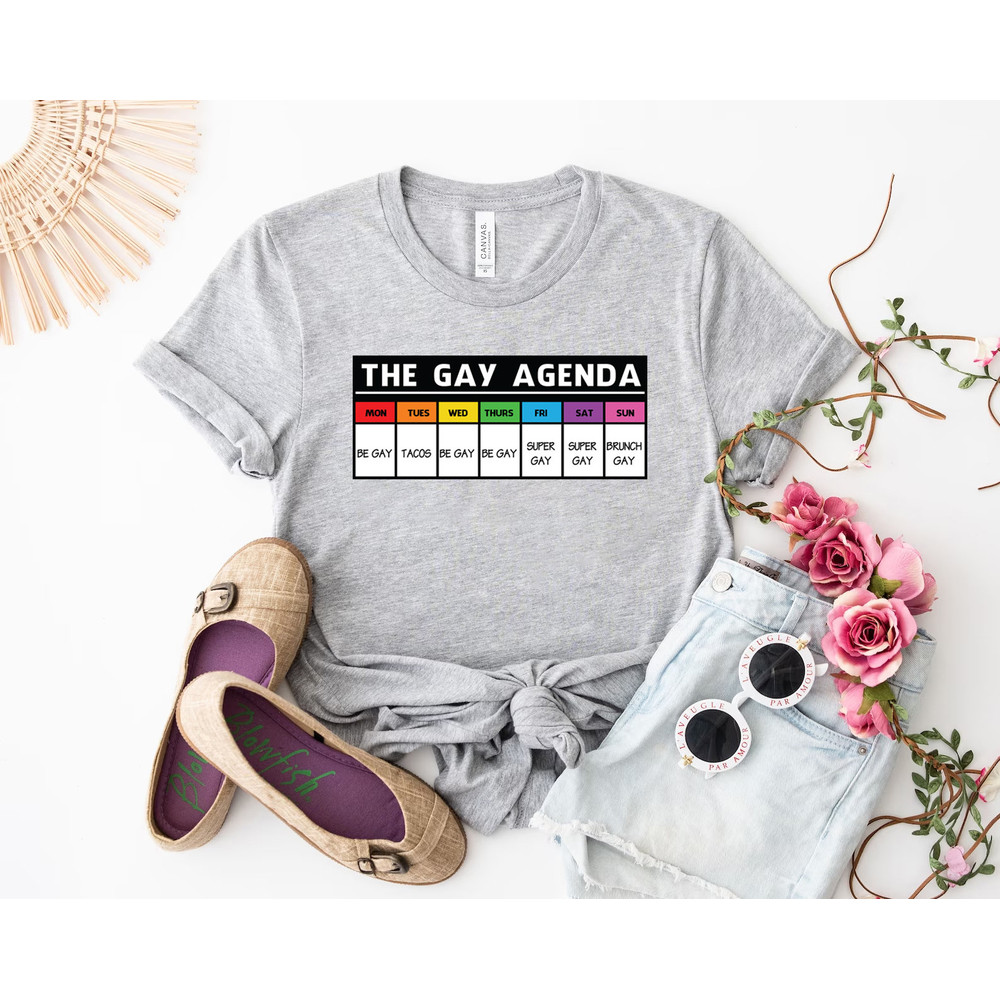The gay agenda shirt, Gay Shirt, LGBT Shirt, Bisexual Shirt, Lesbian Shirt, vintage shirt, LGBT Gift, Pride Rainbow Shirt, trendy shirt, - 3.jpg