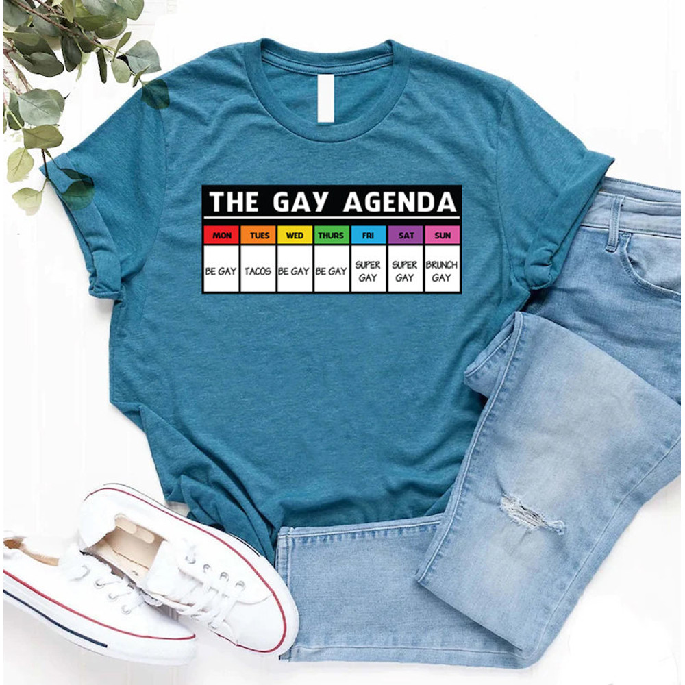 The gay agenda shirt, Gay Shirt, LGBT Shirt, Bisexual Shirt, Lesbian Shirt, vintage shirt, LGBT Gift, Pride Rainbow Shirt, trendy shirt, - 6.jpg