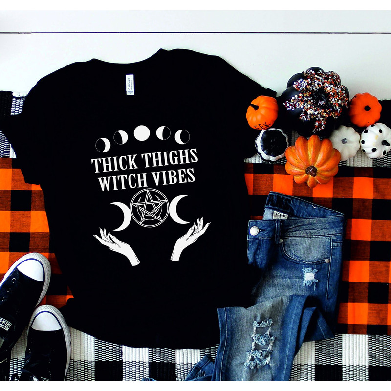 Thick Thighs Shirt, Witch Vibes Shirt, halloween shirt, Halloween Vibes, Spooky Vibes Shirt, Witch Sweatshirt, Witch Vibes Tee, - 4.jpg