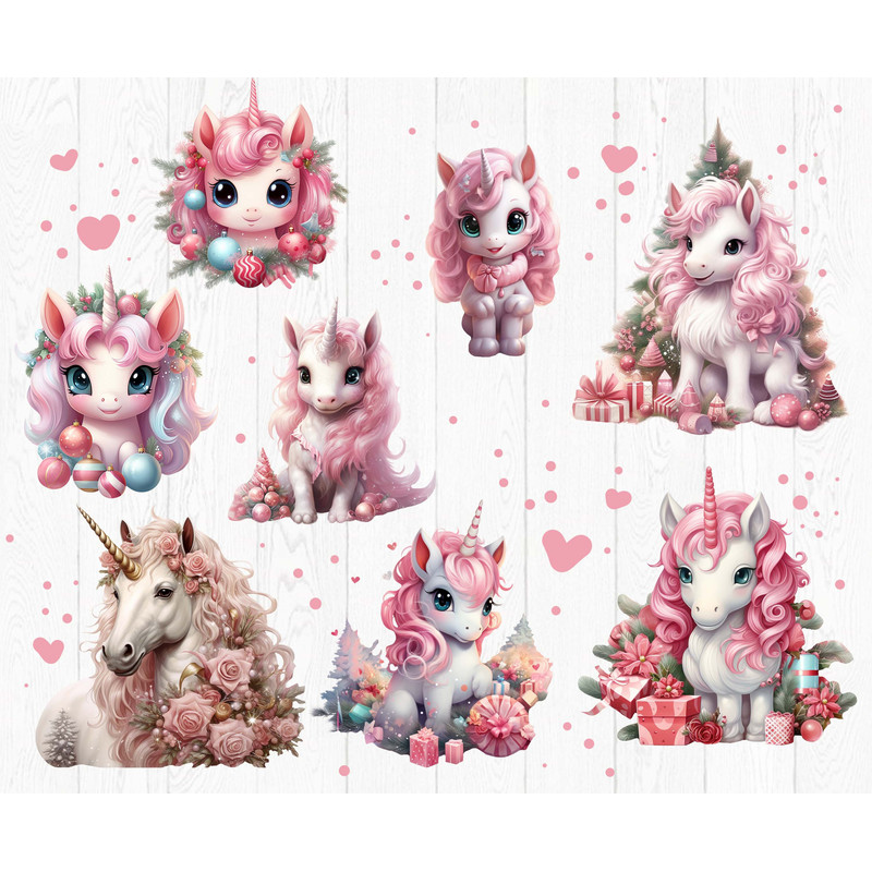 cute pink Christmas unicorn png sublimation design download, Christmas png, Christmas unicorn png - 2.jpg