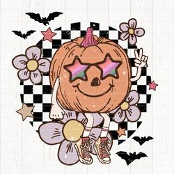 groovy pumpkin png-halloween sublimation digital design download-spooky season png, spooky vibes png