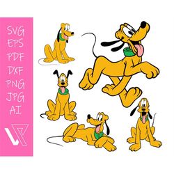 pluto layered svg cricut cut file silhouette vector artwork instant download clip art sticker print digital file