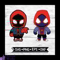 spiderman, miles morales, into spider verse characters, marvel comic svg marvel svg, cartoon svg, svg