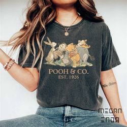 vintage 90s disney winnie the pooh comfort color shirt, retro disney pooh and co est 1926 shirt, tiger piglet eeyore shi