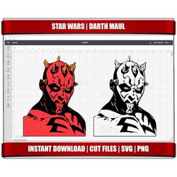 darth maul svg, star wars svg, star wars clipart png, digital svg printable png star wars, cricut cut files, silhouette