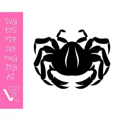 crab silhouette layered svg cricut cut file silhouette vector artwork instant download clip art sticker print digital fi