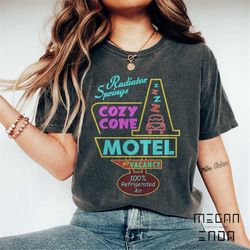 vintage disney cars radiator springs motel shirt, disney comfort colors shirt, disney pixar cars shirt, lightning mcque