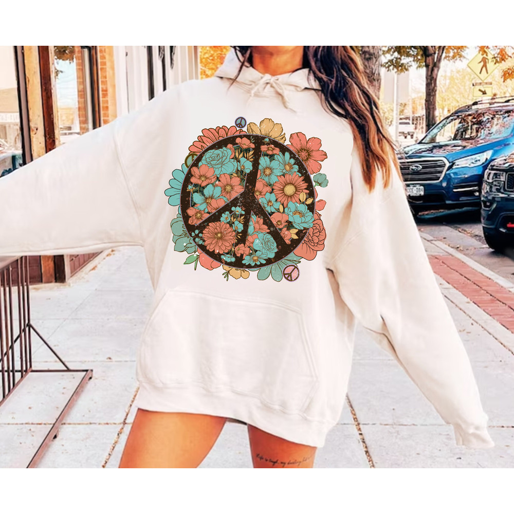 Retro vintage boho peace sign wildflowers hippie  PNG - 3.jpg
