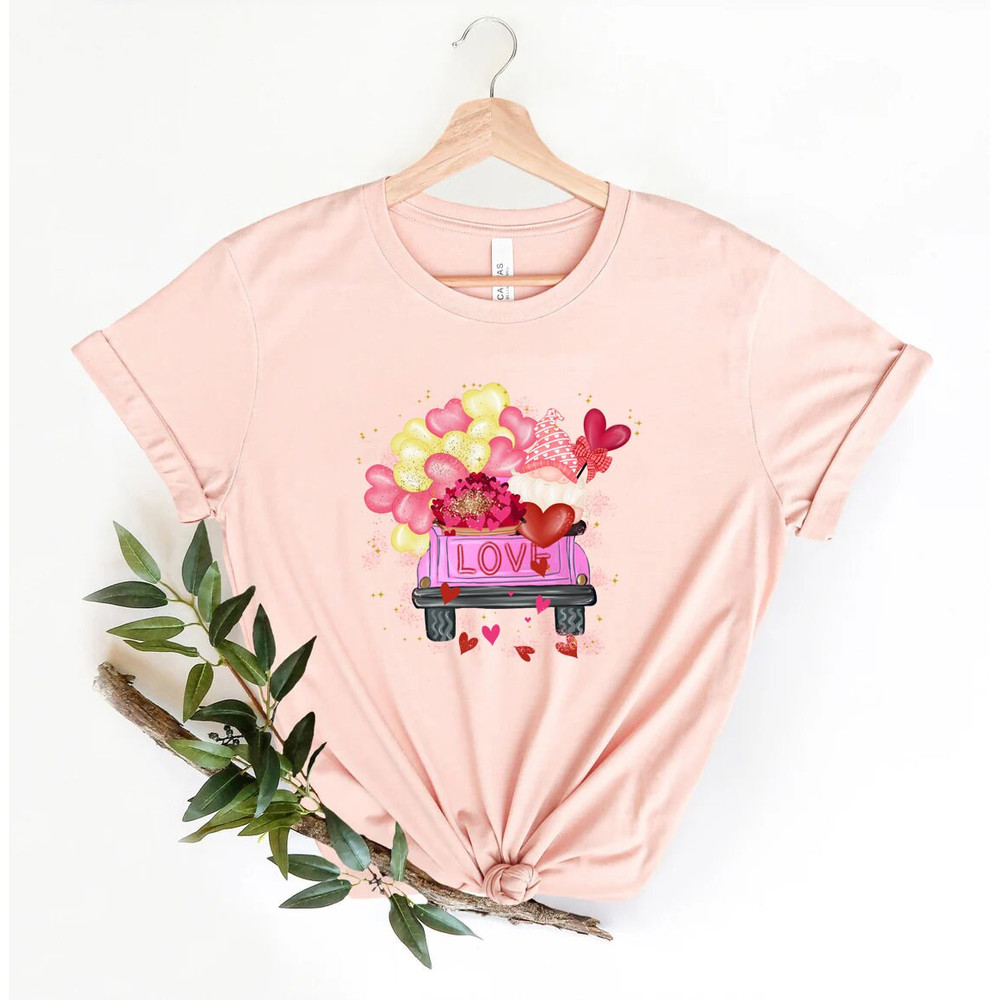Valentine truck shirt, tree with hearts, loads of love, gnome with hearts, valentine shirt, valentines day shirt, couples sweaters, xoxo, - 2.jpg