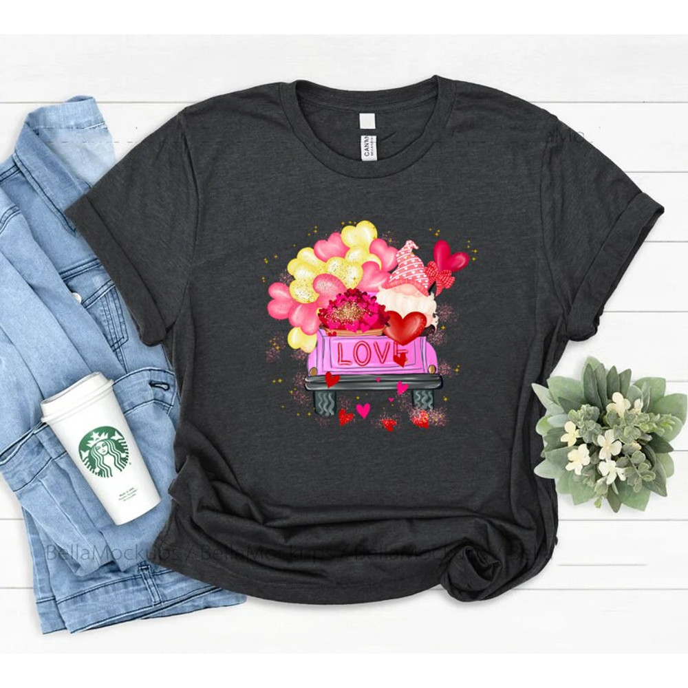 Valentine truck shirt, tree with hearts, loads of love, gnome with hearts, valentine shirt, valentines day shirt, couples sweaters, xoxo, - 3.jpg