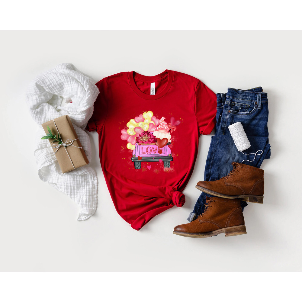 Valentine truck shirt, tree with hearts, loads of love, gnome with hearts, valentine shirt, valentines day shirt, couples sweaters, xoxo, - 4.jpg