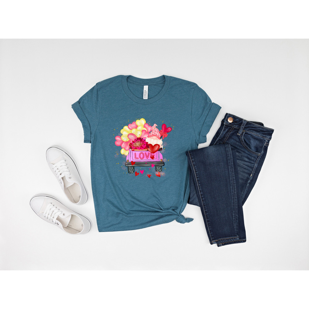 Valentine truck shirt, tree with hearts, loads of love, gnome with hearts, valentine shirt, valentines day shirt, couples sweaters, xoxo, - 5.jpg