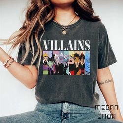 comfort colors vintage 90s disney villains shirt, villain shirt, bad witches club shirt, disneyland shirt, disney hallow