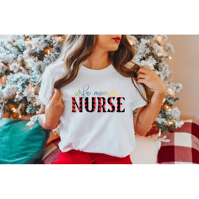 Wife Mom Nurse Shirt, Gift For Nurse Mom, Nurse Shirt, RN Shirt, Nursing Shirt, Registered Nurse, Nursing School Tee, nurse sweatshirt, - 1.jpg