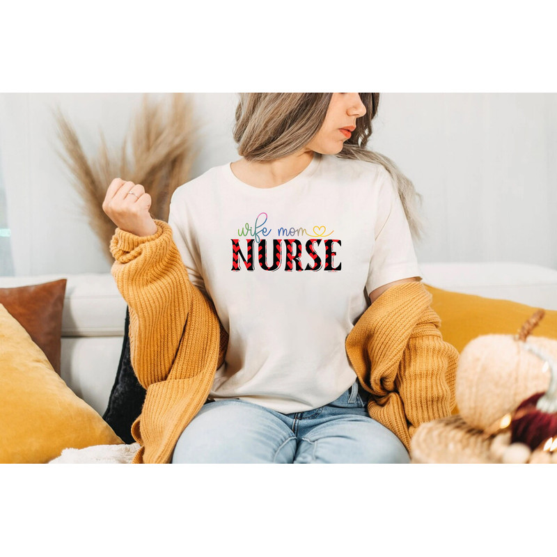 Wife Mom Nurse Shirt, Gift For Nurse Mom, Nurse Shirt, RN Shirt, Nursing Shirt, Registered Nurse, Nursing School Tee, nurse sweatshirt, - 2.jpg