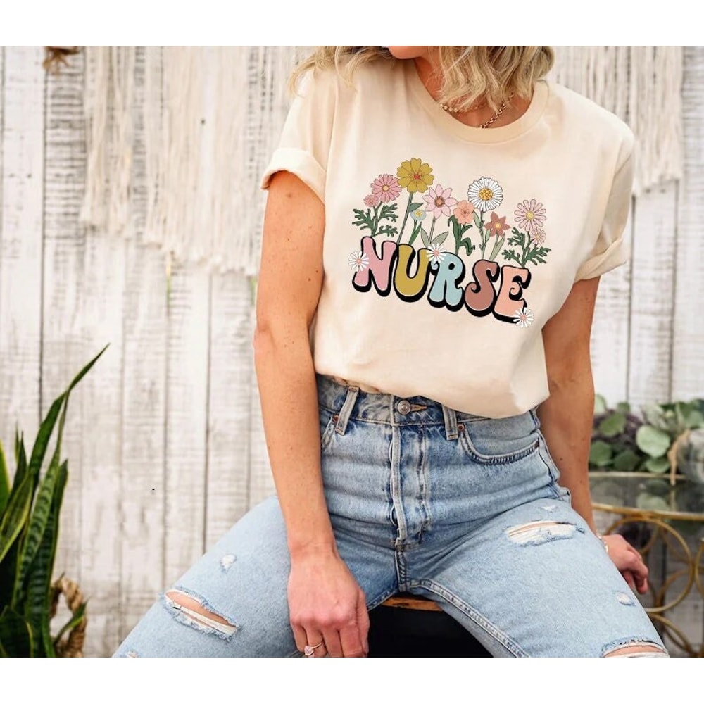 wildflowers shirt, Nurse Shirt, RN Shirt, Nursing Shirt, Registered Nurse, Nursing School Tee, nurse sweatshirt, sweatshirt for nurse, - 1.jpg