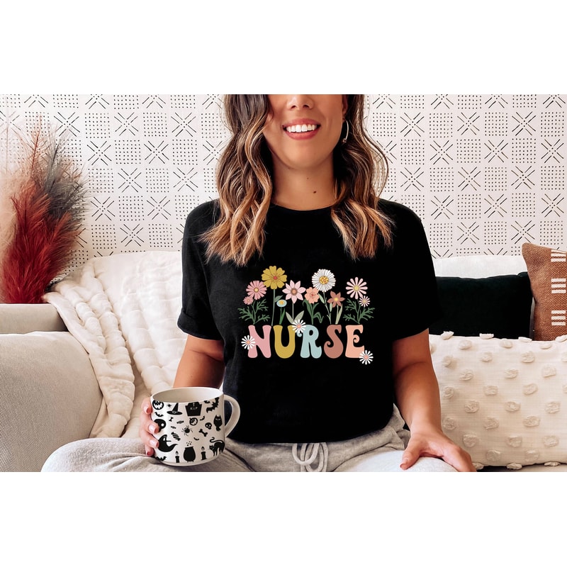 wildflowers shirt, Nurse Shirt, RN Shirt, Nursing Shirt, Registered Nurse, Nursing School Tee, nurse sweatshirt, sweatshirt for nurse, - 4.jpg