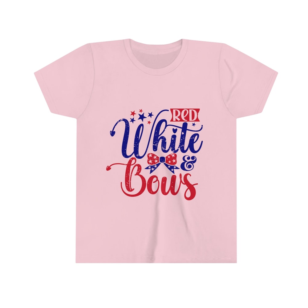 All American Girl Premium Kid Tshirt Red White & Bows 4th of July Tee Super Soft Cotton Family Matching for Kids Freedom Shirt USA - 1.jpg