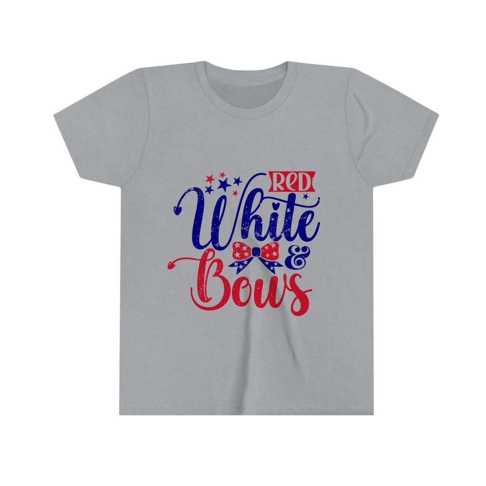 All American Girl Premium Kid Tshirt Red White & Bows 4th of July Tee Super Soft Cotton Family Matching for Kids Freedom Shirt USA - 3.jpg