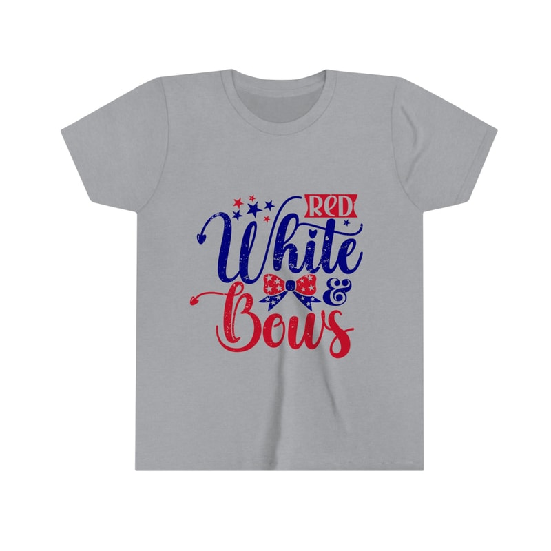 All American Girl Premium Kid Tshirt Red White & Bows 4th of July Tee Super Soft Cotton Family Matching for Kids Freedom Shirt USA - 3.jpg