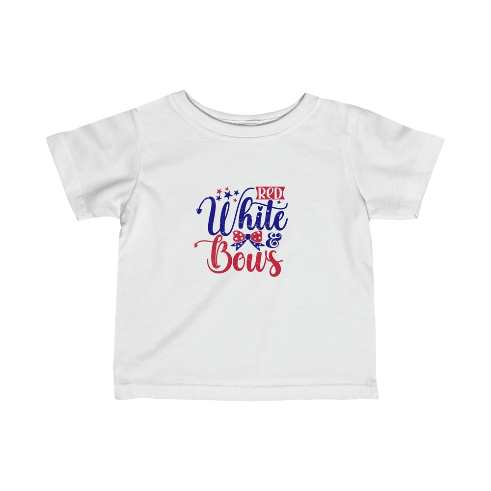 All American Girl Toddler Tshirt Red White & Bows 4th of July Tee Soft Cotton Family Matching for Kids Freedom Shirt USA - 1.jpg