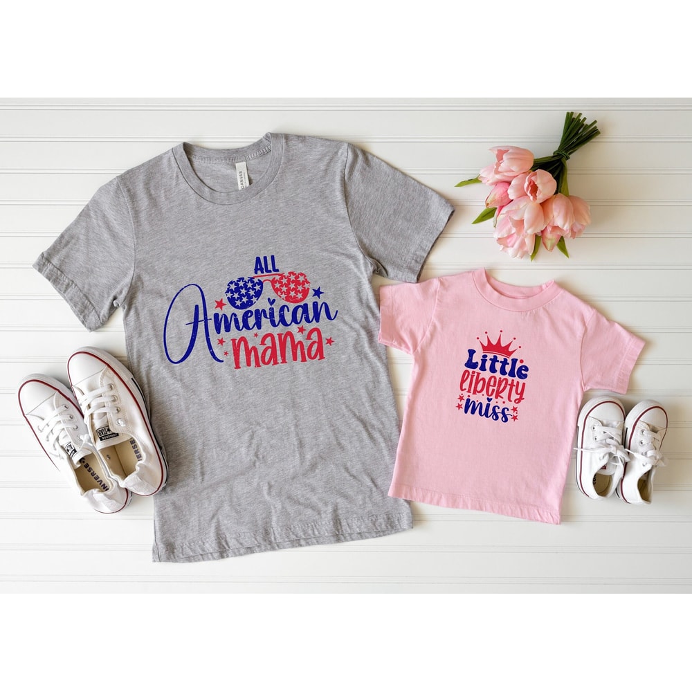 All American Infant Toddler Girl Tshirt Little Liberty Miss USA Shirt Freedom Lady Liberty Tee Family Matching 4th of July T-shirt for Her - 1.jpg
