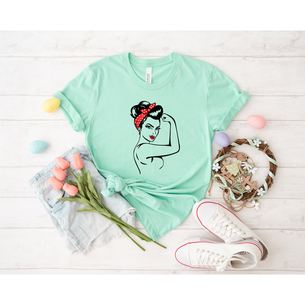 Women's Tshirt, Rosie the Riveter Shirt, We Can Do it T-shirt, Strong women GIRL power shirt, American Apparel, Motivational, Inspirational - 4.jpg