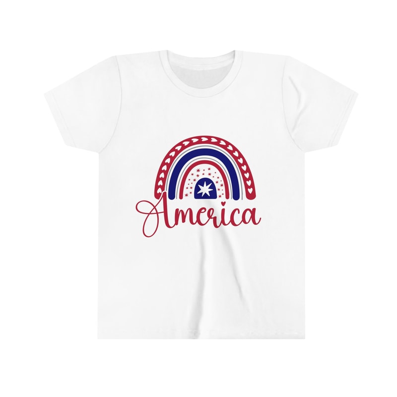 All American Rainbow Premium Kid Tshirt Unisex Youth 4th of July Tee Super Soft Cotton Family Matching for Kids Freedom Shirt USA - 2.jpg