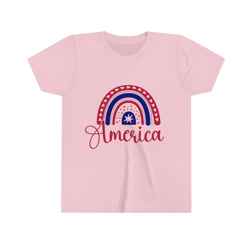 All American Rainbow Premium Kid Tshirt Unisex Youth 4th of July Tee Super Soft Cotton Family Matching for Kids Freedom Shirt USA - 3.jpg