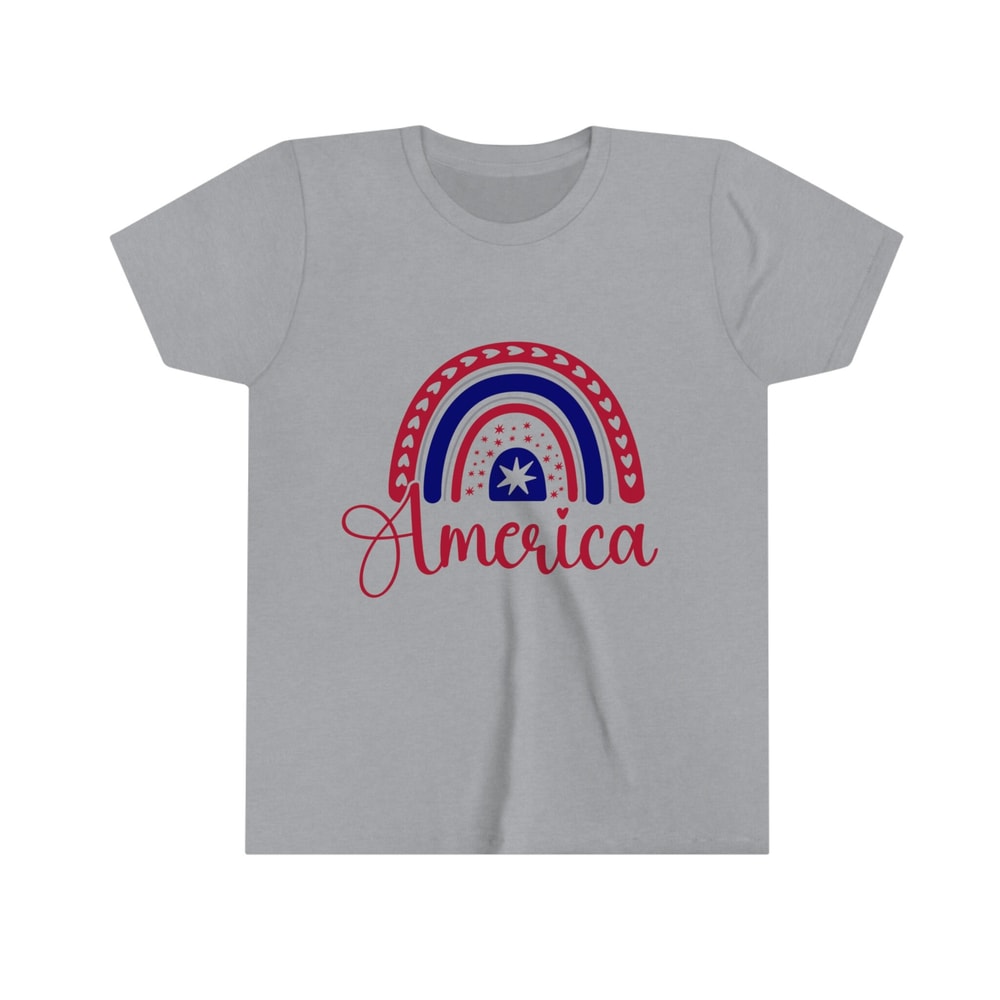 All American Rainbow Premium Kid Tshirt Unisex Youth 4th of July Tee Super Soft Cotton Family Matching for Kids Freedom Shirt USA - 4.jpg