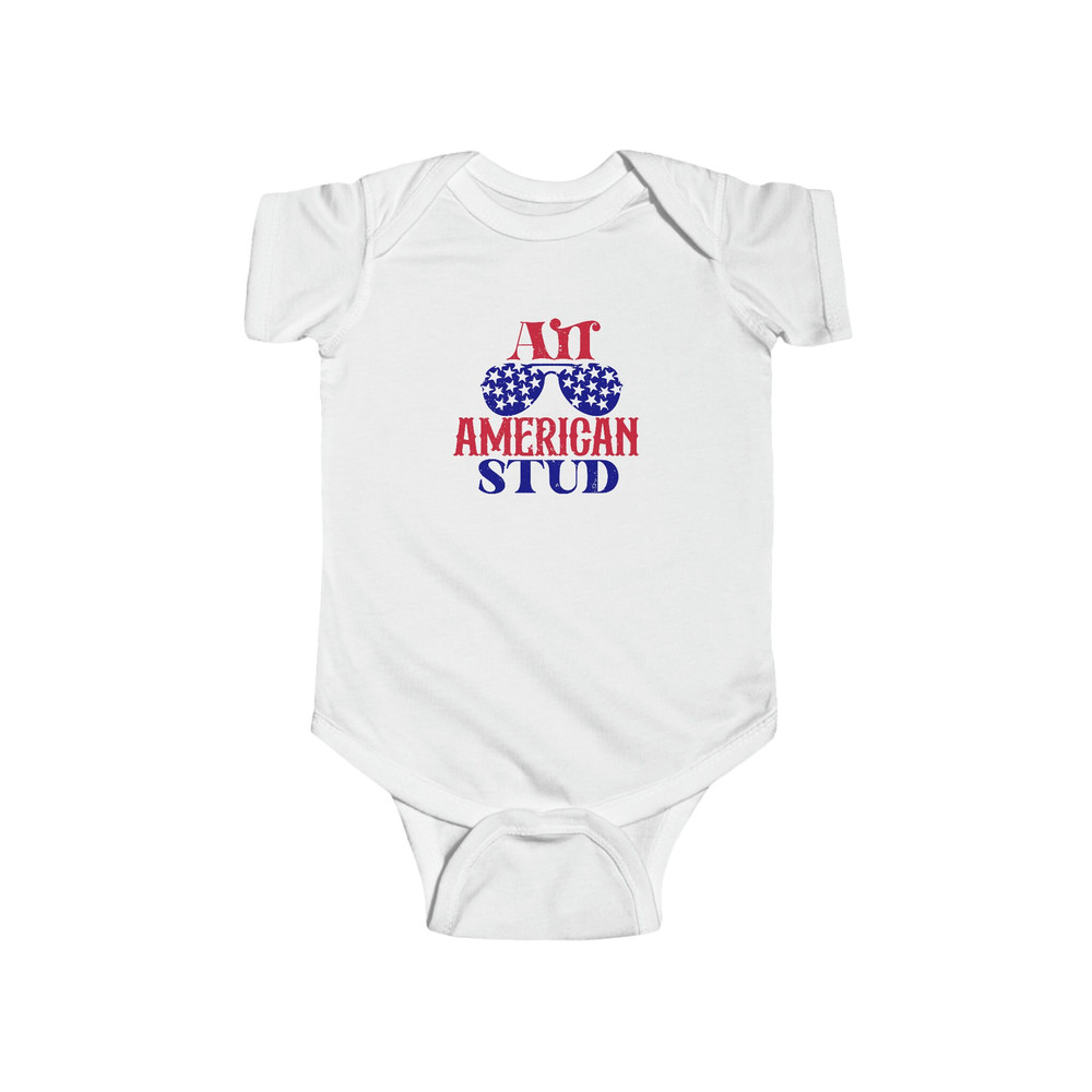All American Stud Tshirt for Baby Boy 4th of July Tee Heavy Cotton Family Matching for Kids Freedom Shirt USA Infant - 4.jpg