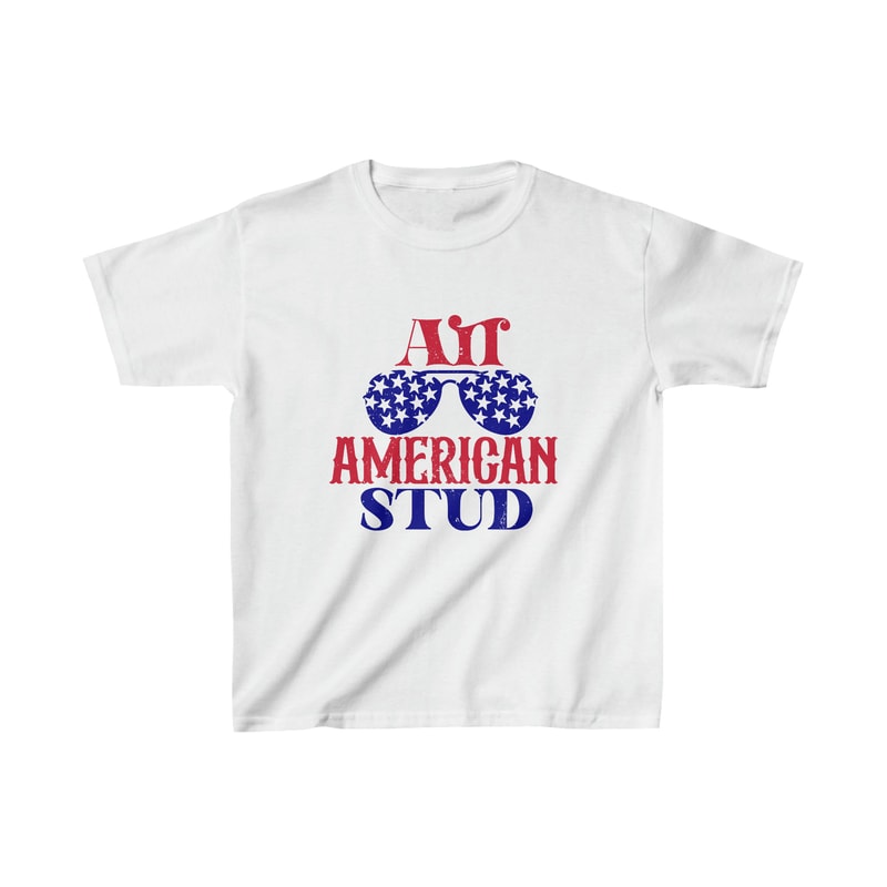 All American Stud Tshirt for Kid Boy 4th of July Tee Heavy Cotton Family Matching for Kids Freedom Shirt USA - 1.jpg