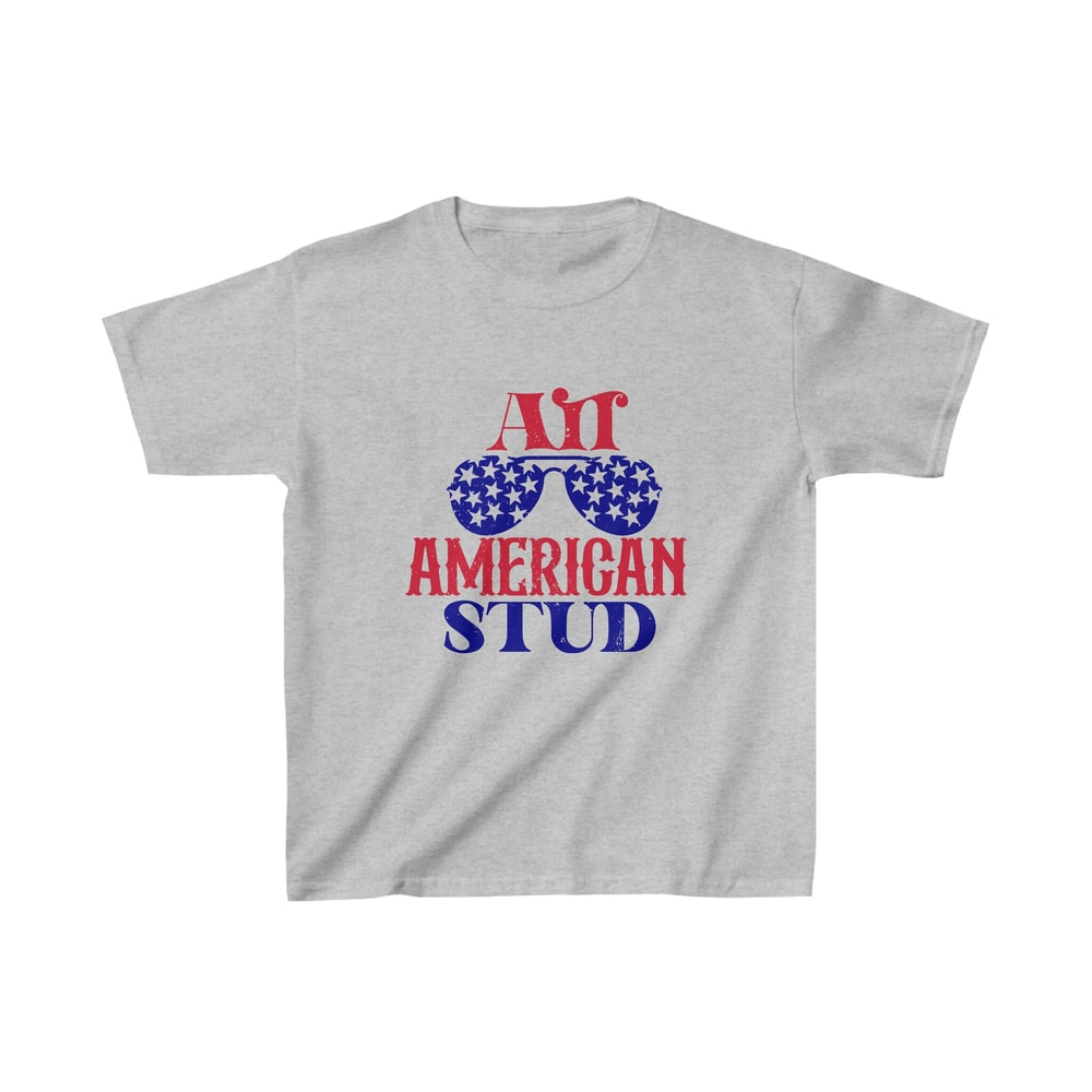All American Stud Tshirt for Kid Boy 4th of July Tee Heavy Cotton Family Matching for Kids Freedom Shirt USA - 3.jpg