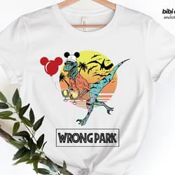 wrong park shirt, vacay mode shirt, disney dinasour shirt, v