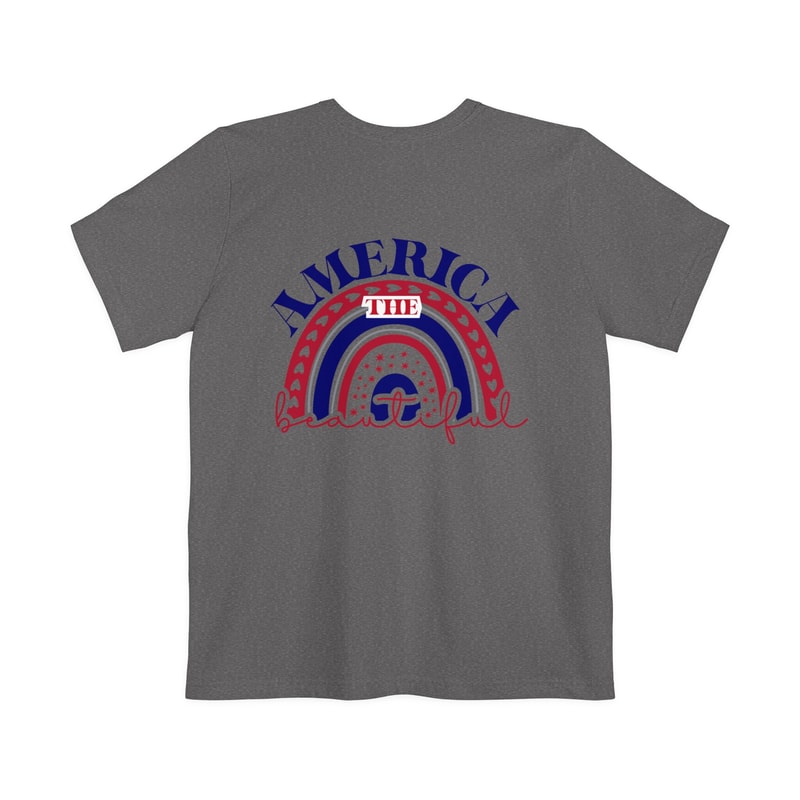 All American Womens Rainbow Graphic Pocket Tee with Back Design 4th of July Mom and Me Tshirt Soft Slim Fit Independence Day Freedom USA - 5.jpg