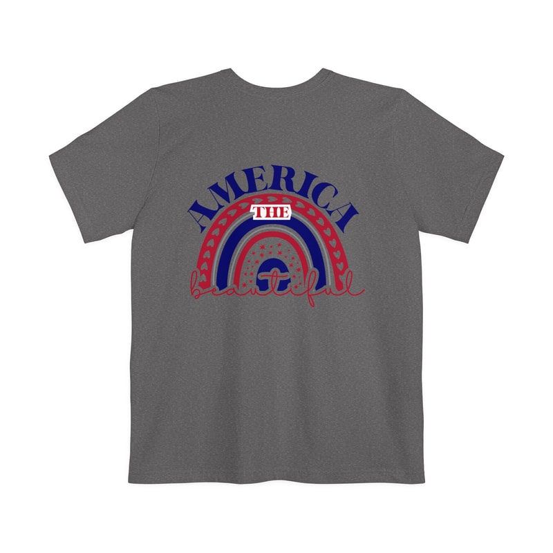 All American Womens Rainbow Graphic Pocket Tee with Back Design 4th of July Mom and Me Tshirt Soft Slim Fit Independence Day Freedom USA - 5.jpg