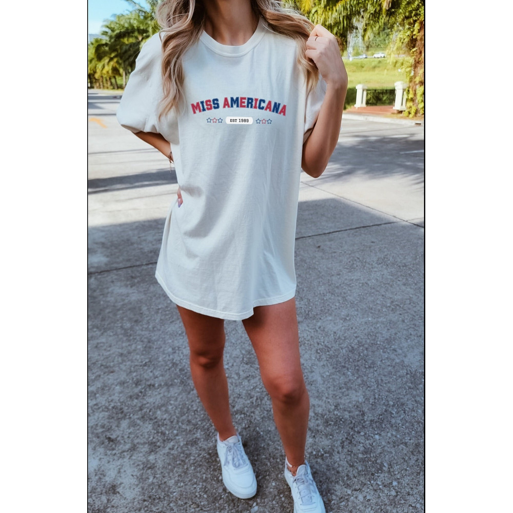 Comfort Colors Miss Americana Tshirt Eras Tour Taylor Swift Red White Blue 4th of July Attire Independence Day USA Shirt Trendy Reputation - 1.jpg