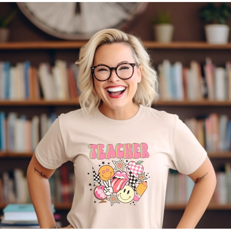 Comfort Colors Teacher Back to School Retro Tshirt Lightening Bolt Tee Shirt 1st Day of School Shirt Elementary Teacher First Day of School - 1.jpg