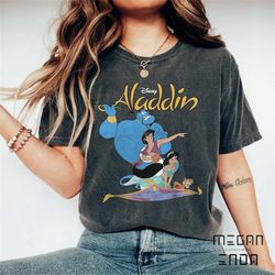 vintage disney aladdin comfort colors shirt, aladdin shirt, aladdin and jasmine, disneyland shirt, disneyworld shirts, d