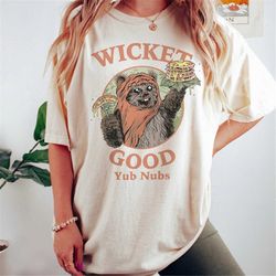 vintage disney star wars ewok comfort colors shirt, funny star wars wicket good yub nubs shirt, retro wicket ewoks endor